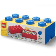 LEGO 8-Knob Stackable Plastic Storage Brick with Lid, Blue