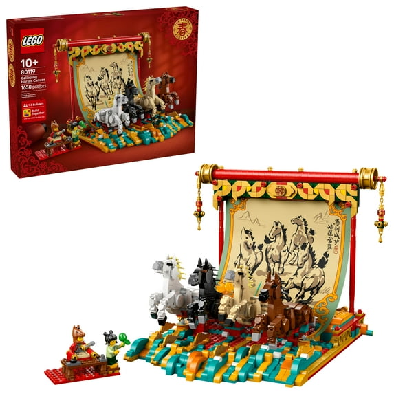 LEGO Spring Festival Galloping Horse Canvas Kids Building Toy - Year of the Horse Toy for Girls & Boys, Ages 10+ - Buildable Chinese New Year Decoration - Gift Idea for Birthdays & Families - 80119