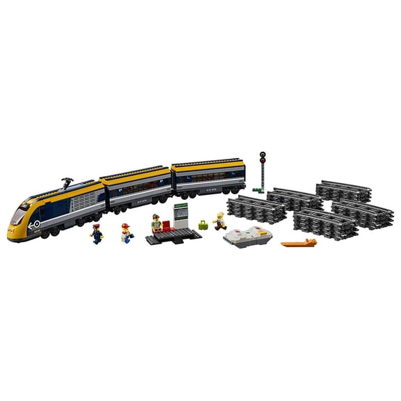 LEGO City 60197 Passenger Train 677 Piece Building Kit w/ 4 Minifigures & Track