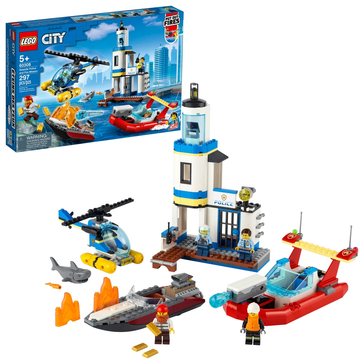 Lego City Pompier Police avec 5 figurines
