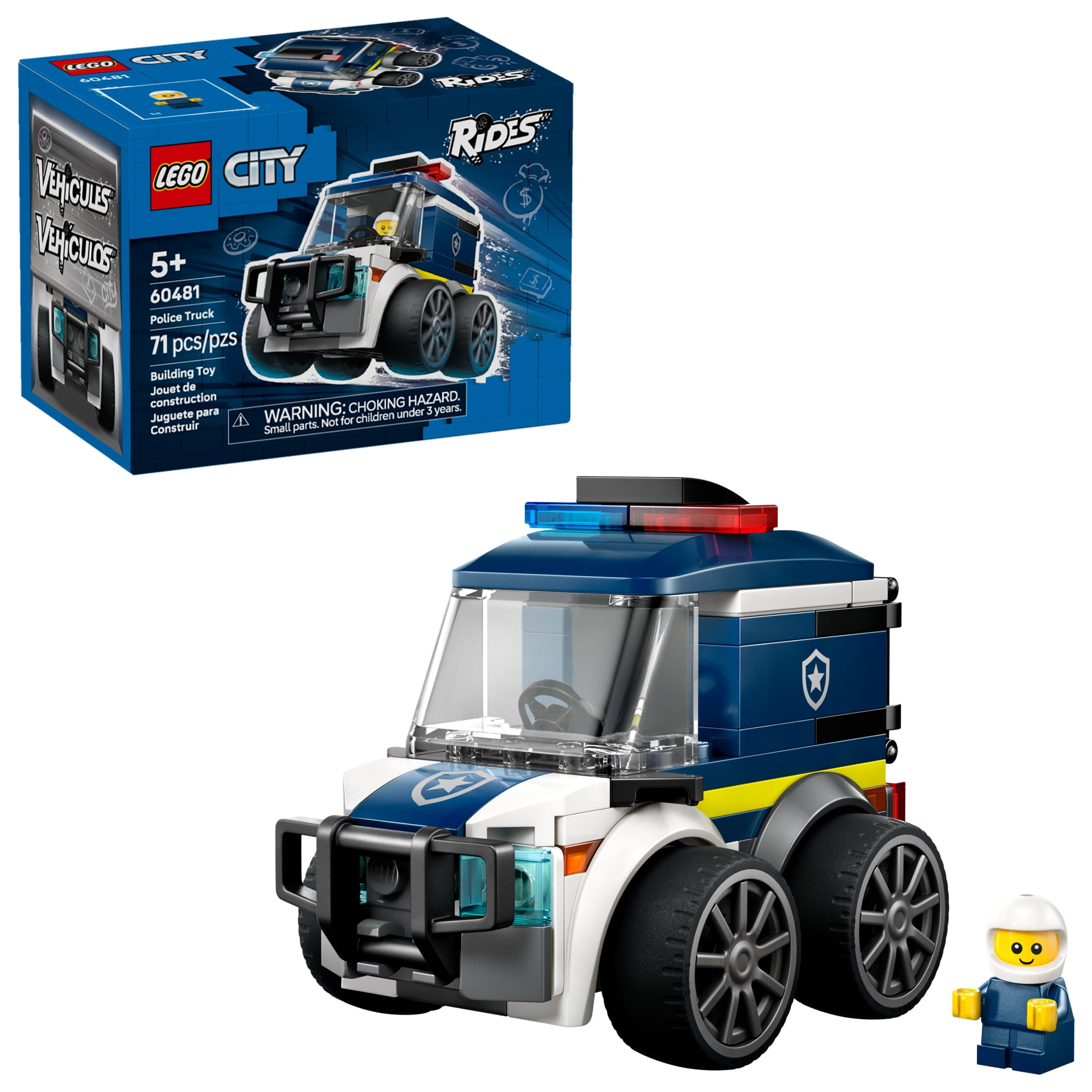 LEGO City Rides  Police Truck Building Toy for Kids - Pretend Play Set for Boys & Girls, Ages 5+ - With Police Officer Junior Minifigure - Gift Idea for Birthdays - 60481