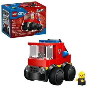 LEGO City Rides Fire Truck Building Toy for Kids - Emergency Pretend Play for Boys & Girls, Ages 5+ - Toy Truck W/Raisable Ladder & Firefighter Junior Minifigure - Gift Idea for Birthdays - 60482