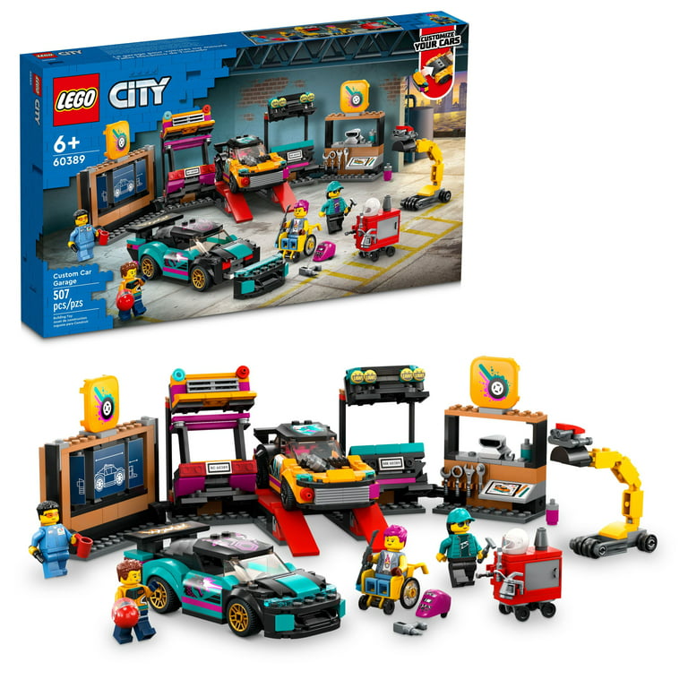 Lego City Custom Car Garage 60389, Toy Garage Building Set With 2  Cutomizable Cars, Pretend Play Mechanic Toy With 4 Mini Figures, Birthday  Gift Idea For Boys, Girls, Kids Who Love Cars