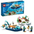 thumbnail image 1 of LEGO City Explorer Diving Boat 60377 Ocean Building Toy, Includes a Coral Reef Setting, Mini-Submarine, 3 Minifigures and Manta Ray, Shark, Crab, 2 Fish and 2 Turtle Figures, 1 of 9