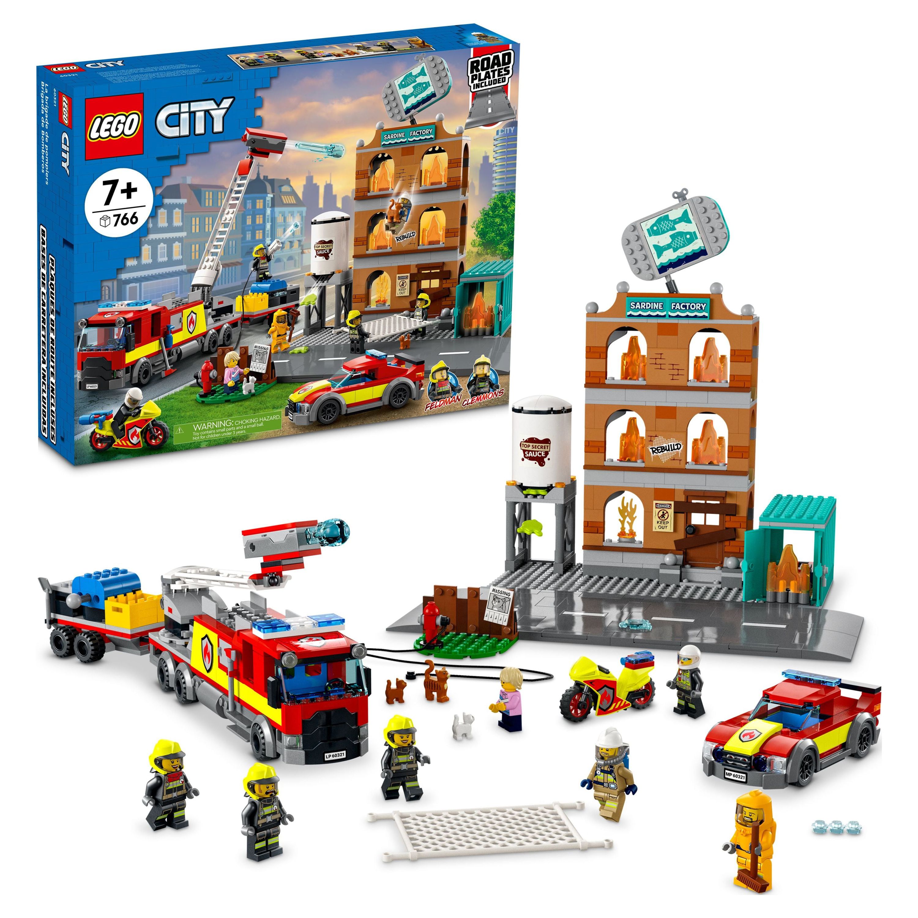 LEGO City Fire Brigade 60321 Building Set with Toy Fire Truck and Five Minifigures. Pretend Play Fire Engine Toy for Kids, Boys, and Girls Ages 7+ - image 1 of 8