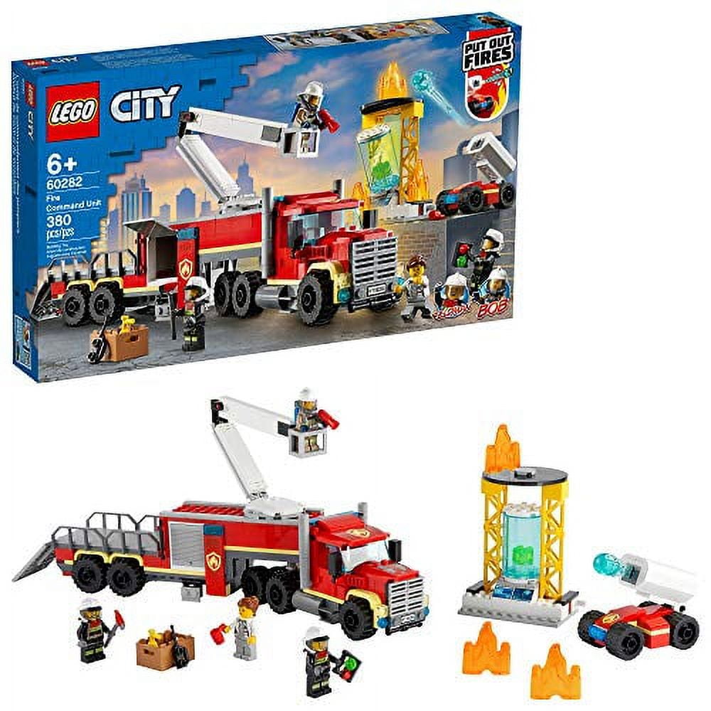 LEGO City Fire Helicopter Toy 60318 for Preschool Kids, Boys and Girls 4  plus Years Old, with Firefighter Minifigure & Starter Brick 