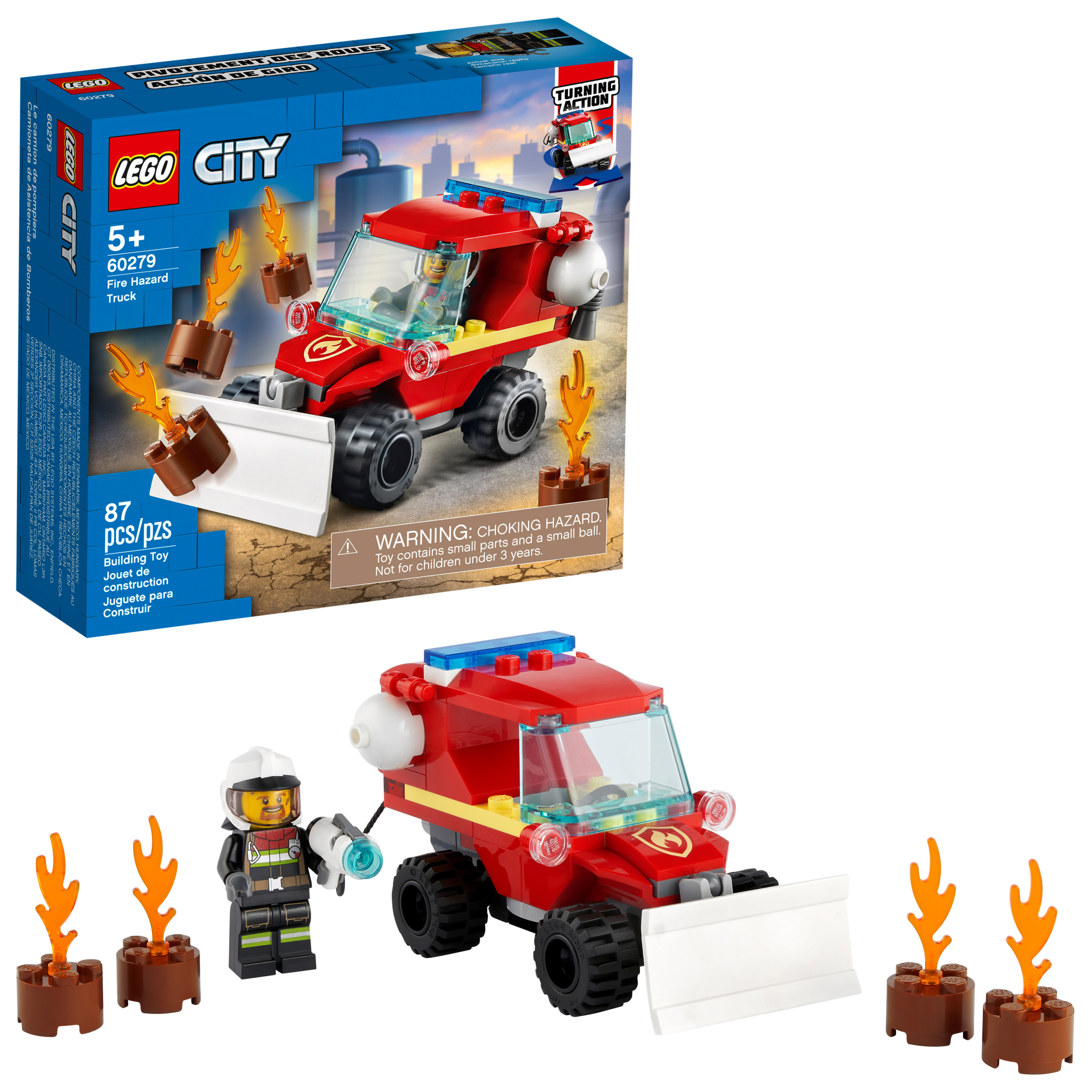 LEGO City Fire Hazard Truck 60279 Building Kit; Firefighter Toy That Makes a Cool Building Toy for Kids, New 2021 (87 Pieces) - image 1 of 8