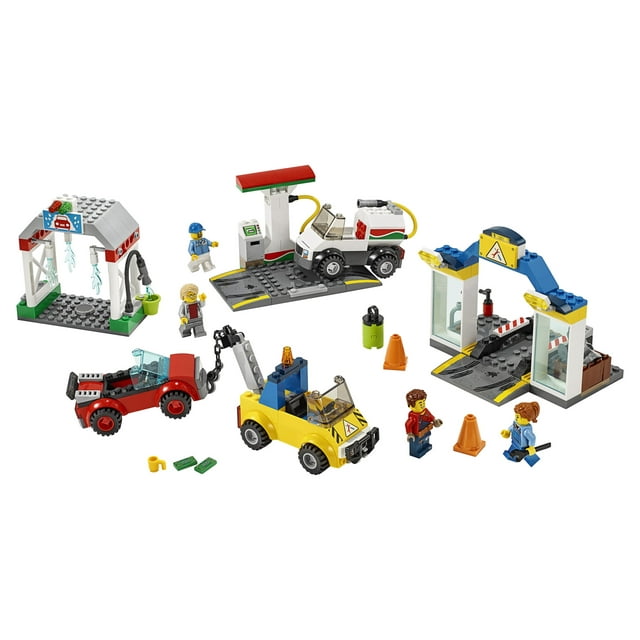 LEGO City Garage Center 60232 Preschool Kids Building Toy Truck Car Garage Gas Station Learning Play Kit (234 Pieces)