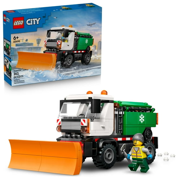 LEGO City Snowplow Truck Building Toy for Kids - Pretend Play Vehicle for Boys & Girls, Ages 5+ - Toy Truck W/Movable Plow & Driver Minifigure - Gift Idea for Birthdays - 60490