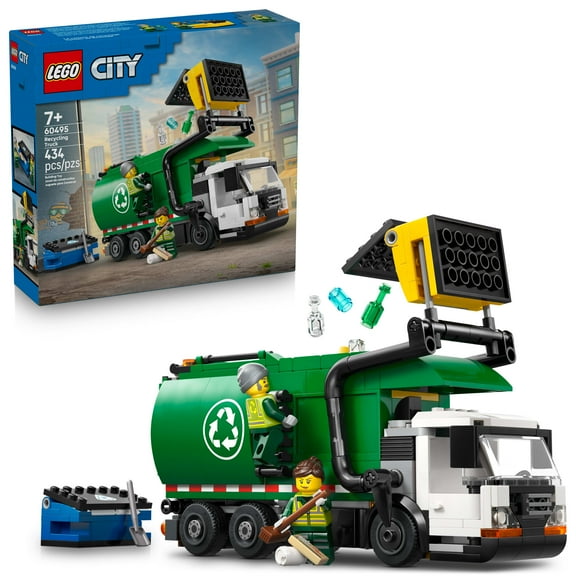 LEGO City Recycling Truck Toy - Building Set for Boys & Girls, Ages 7+ - Trash Truck Toy W/ Garbage Loading Function - Birthday Gift Ideas for Kids - 60495