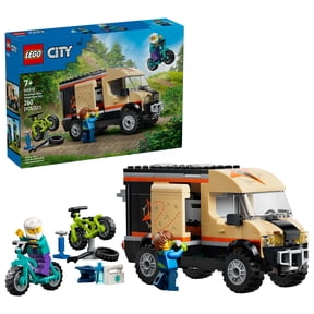 LEGO City Mountain Bike Adventure Van - Building Toy for Boys & Girls, Ages 7+ - Playset & Figures for Kids - With 2 Minifigures - 60512