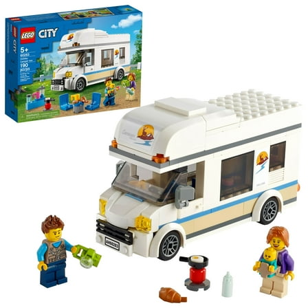 LEGO City Great Vehicles Holiday Camper Van Toy Car 60283 for Kids Aged 5 Plus Years Old, Caravan Motorhome, Gift Idea