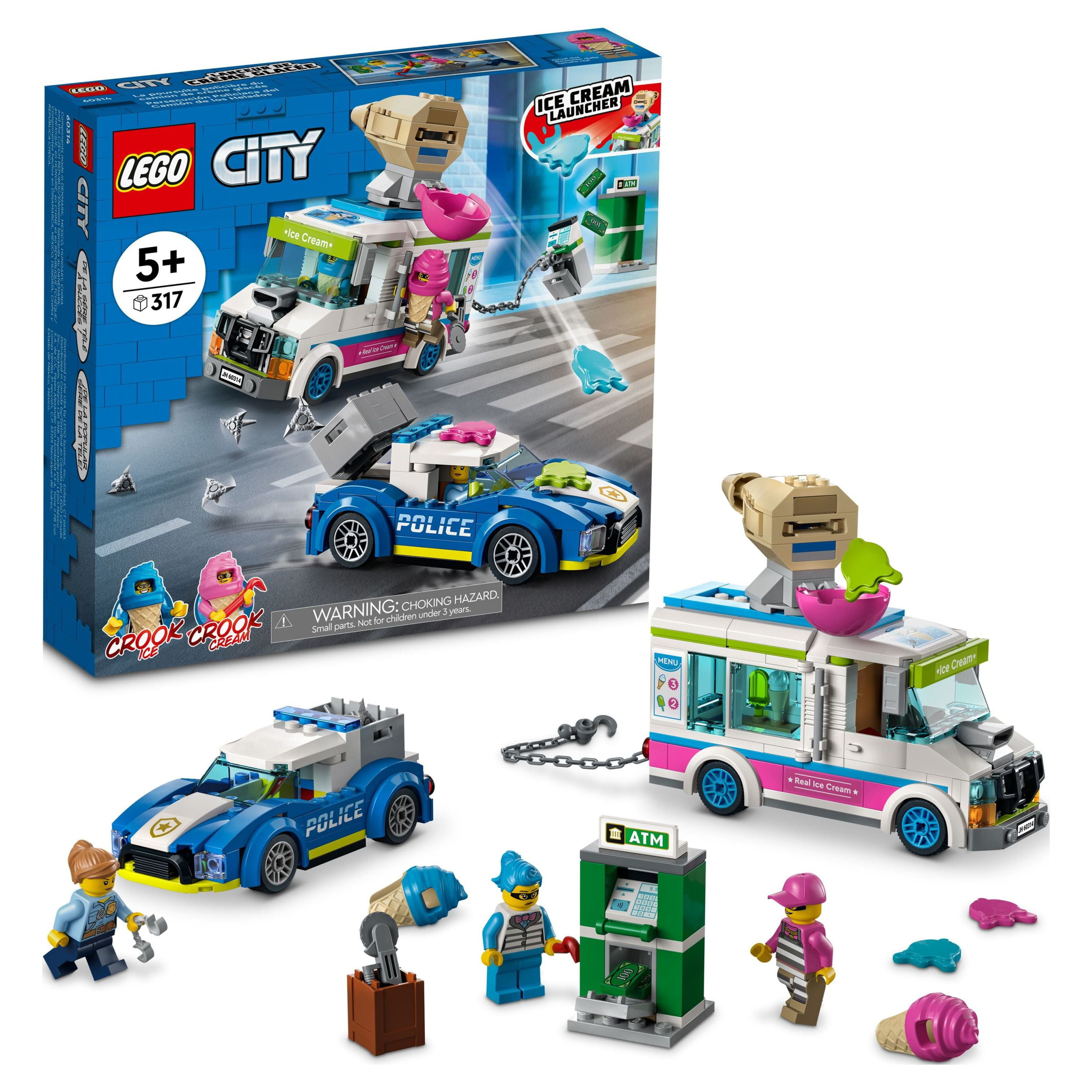 LEGO City Police Station with Van, Garbage Truck & Helicopter Toy