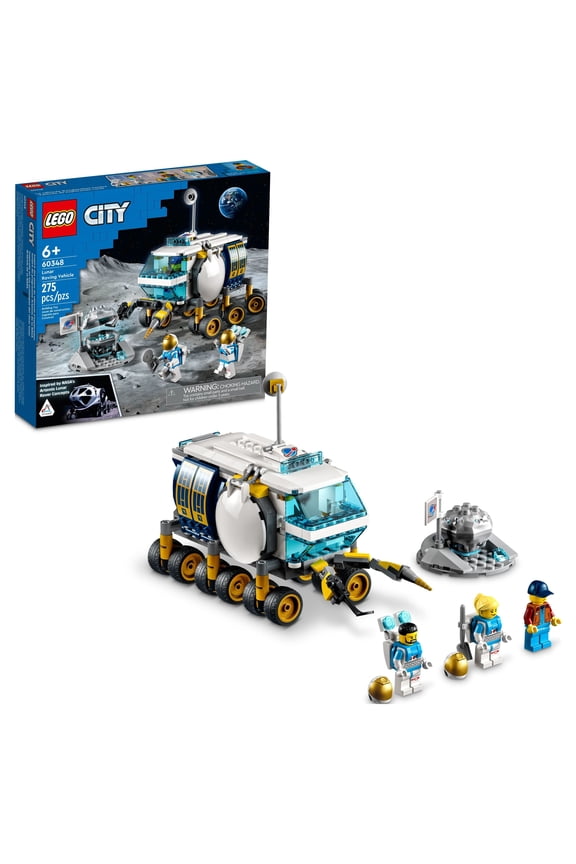 City Lunar Roving Vehicle 60348 Outer Space Toy, NASA Inspired Set for Kids 6 Plus Years Old with 3 Astronaut Minifigures