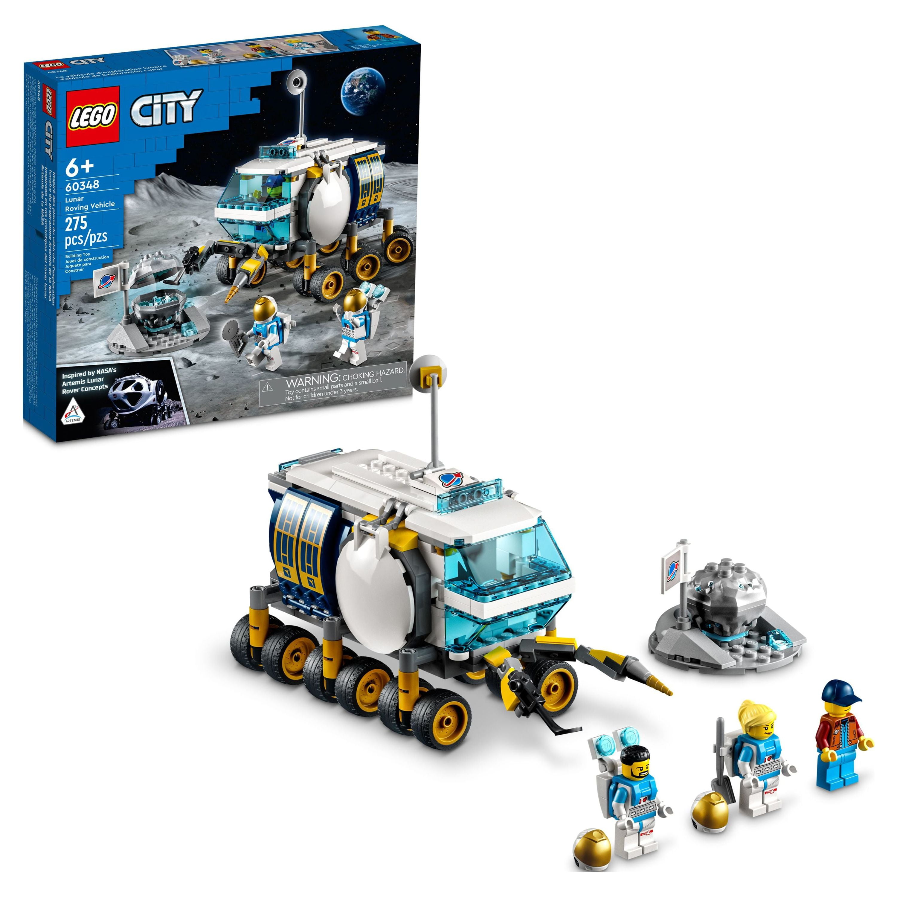 LEGO City Lunar Roving Vehicle 60348 Outer Space Toy, NASA Inspired Set for  Kids 6 Plus Years Old with 3 Astronaut Minifigures