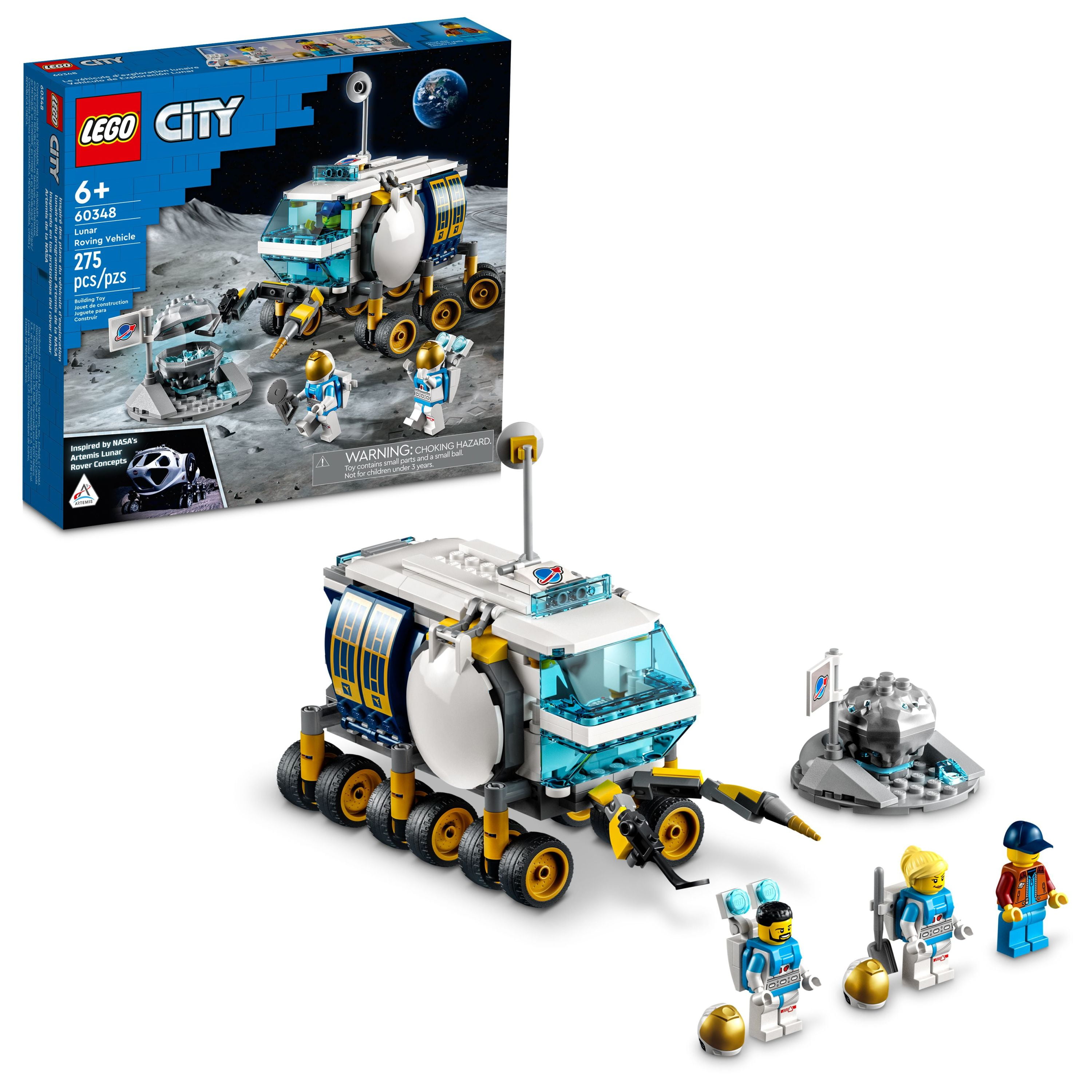 oase Vær sød at lade være chef LEGO City Lunar Roving Vehicle 60348 Outer Space Toy, NASA Inspired Set for  Kids 6 Plus Years Old with 3 Astronaut Minifigures - Walmart.com
