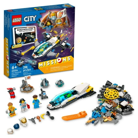LEGO City Mars Spacecraft Exploration Missions Set, 60354 with Toy Spaceship and Planet Rover, Interactive Digital Adventure Building Game with Bricks