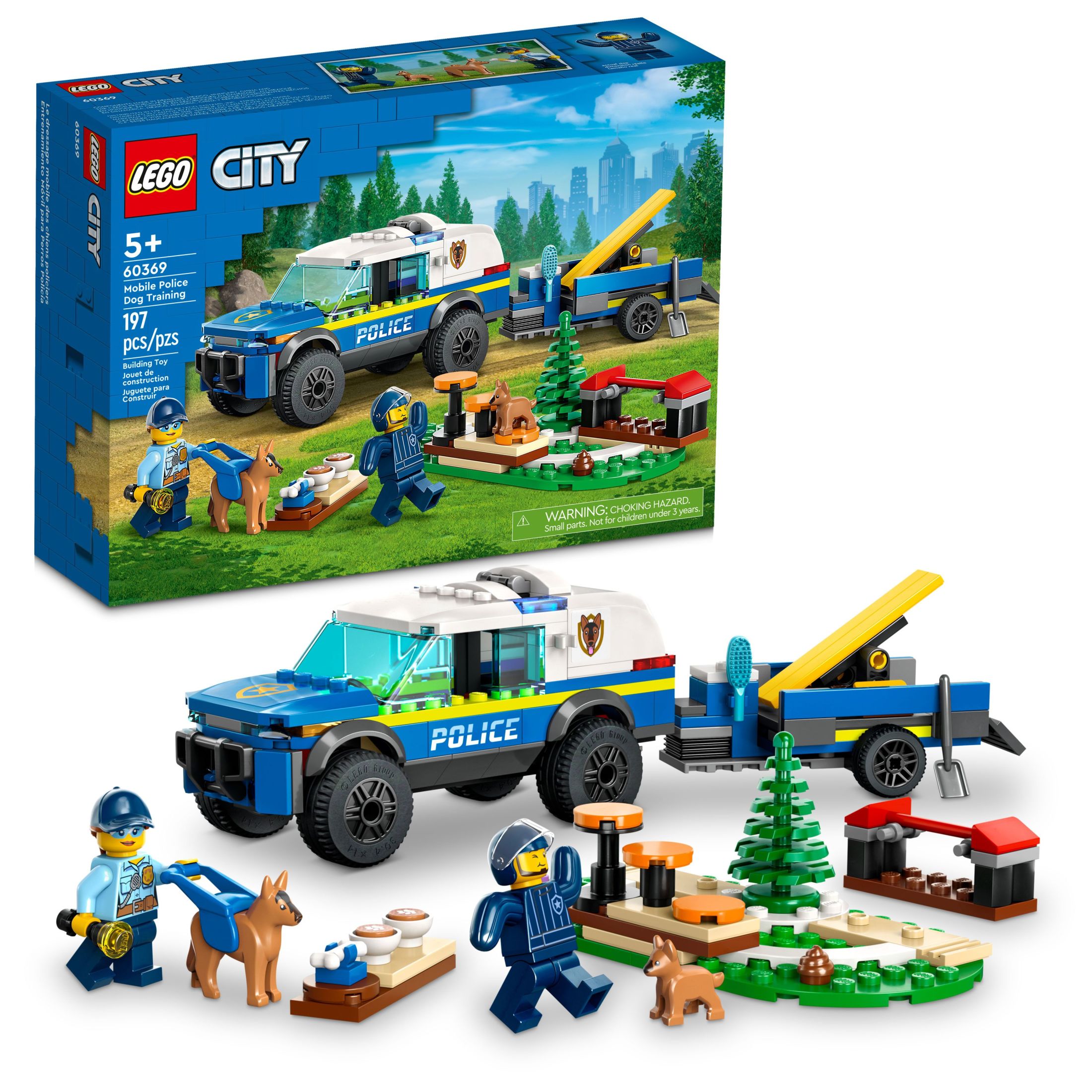 LEGO City Mobile Police Dog Training 60369, SUV Toy Car with Trailer, Obstacle Course and Puppy Figures, Animal Playset for Boys and Girls Ages 5 Plus - image 1 of 8