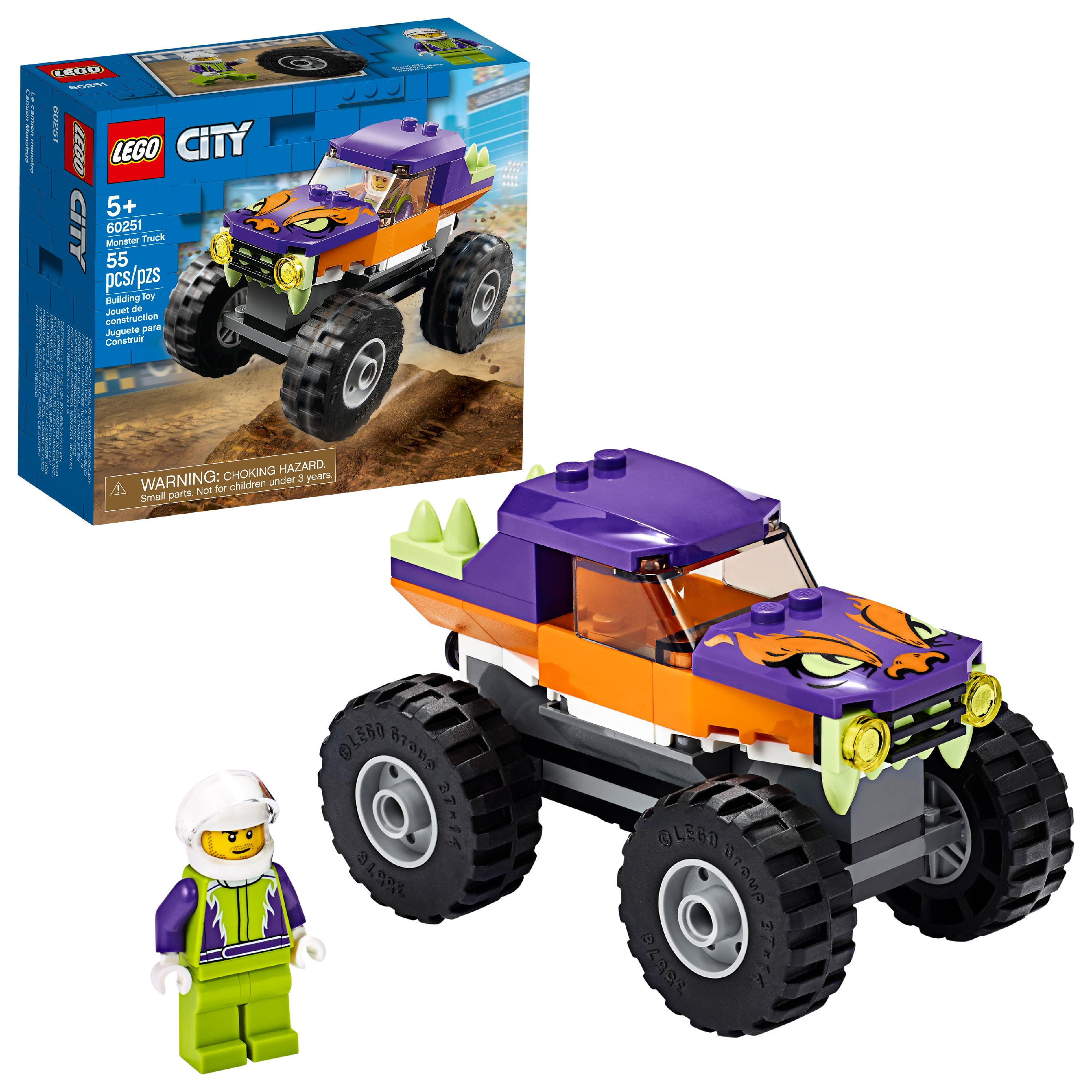 modbydeligt overlap Lav en seng LEGO City Monster Truck 60251 Building Sets for Kids (55 Pieces) -  Walmart.com