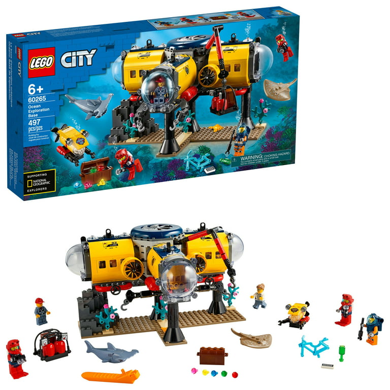 hule slap af At regere LEGO City Ocean Exploration Base 60265, Building Toy for Kids Ages 6+ (497  Pieces) - Walmart.com