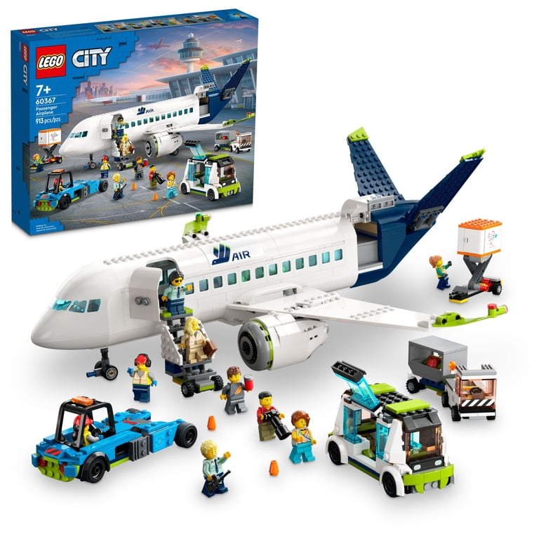 Adélie Dark Navy LEGO, Building Toy Set, 60367, Passenger Airplane with Minifigures