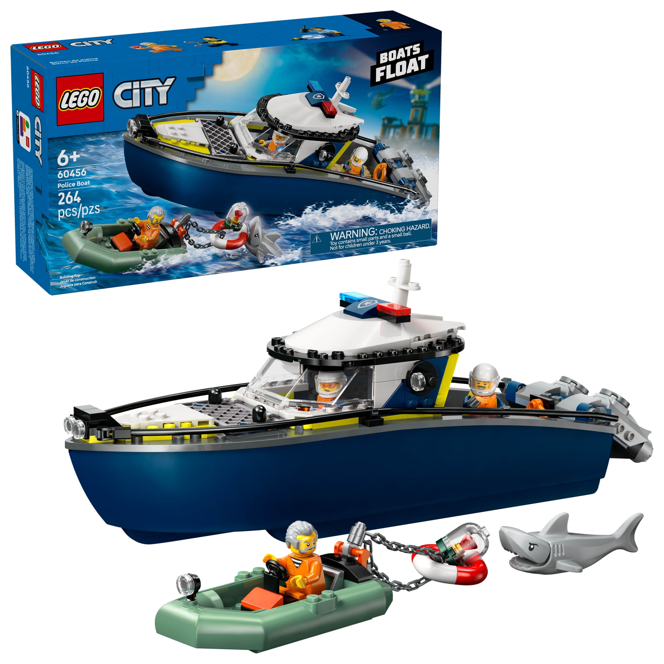 LEGO City Police Boat Chase Building Toy for Kids Pretend