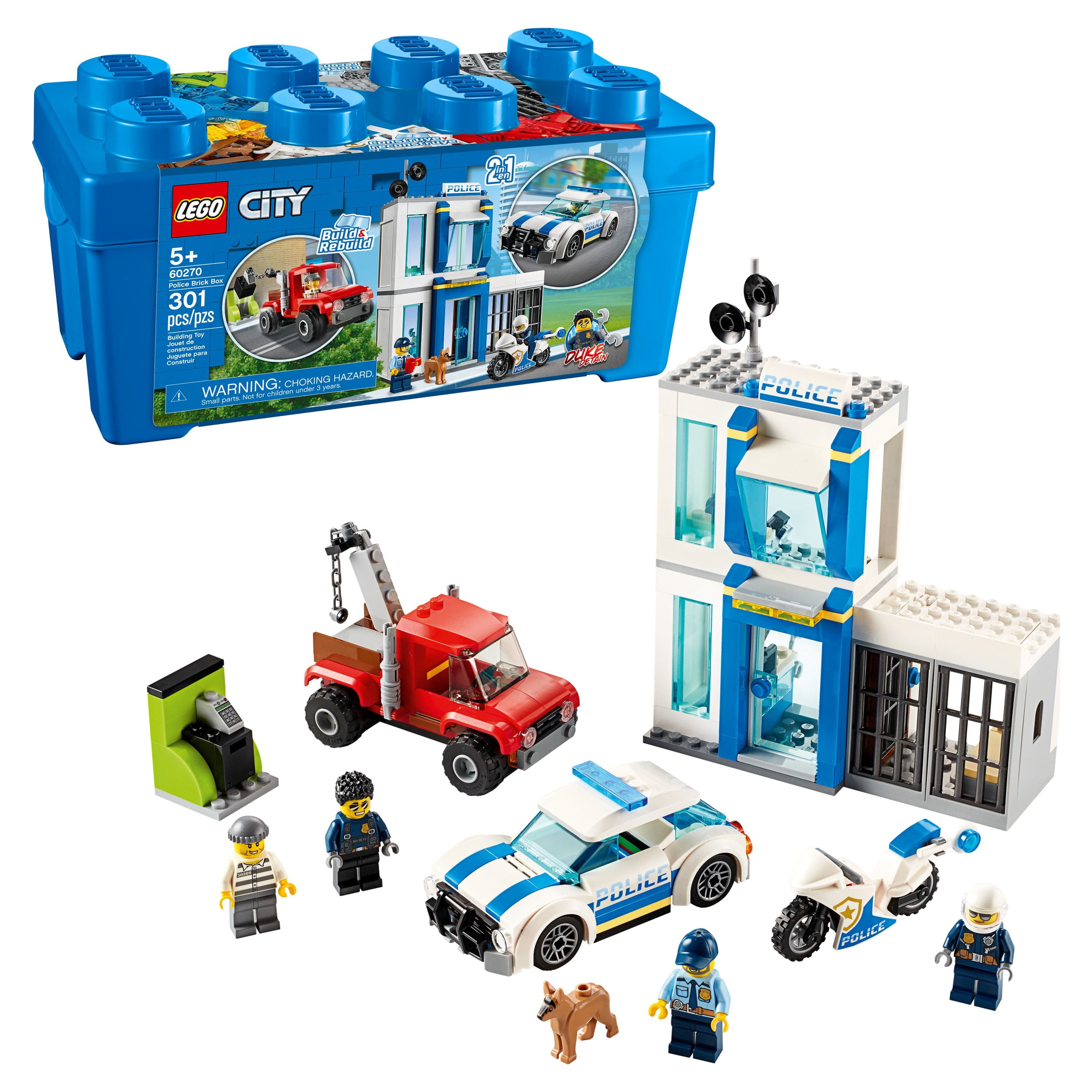 LEGO City Police Brick Box 60270 Action Cop Building Toy for Kids (301  Pieces)