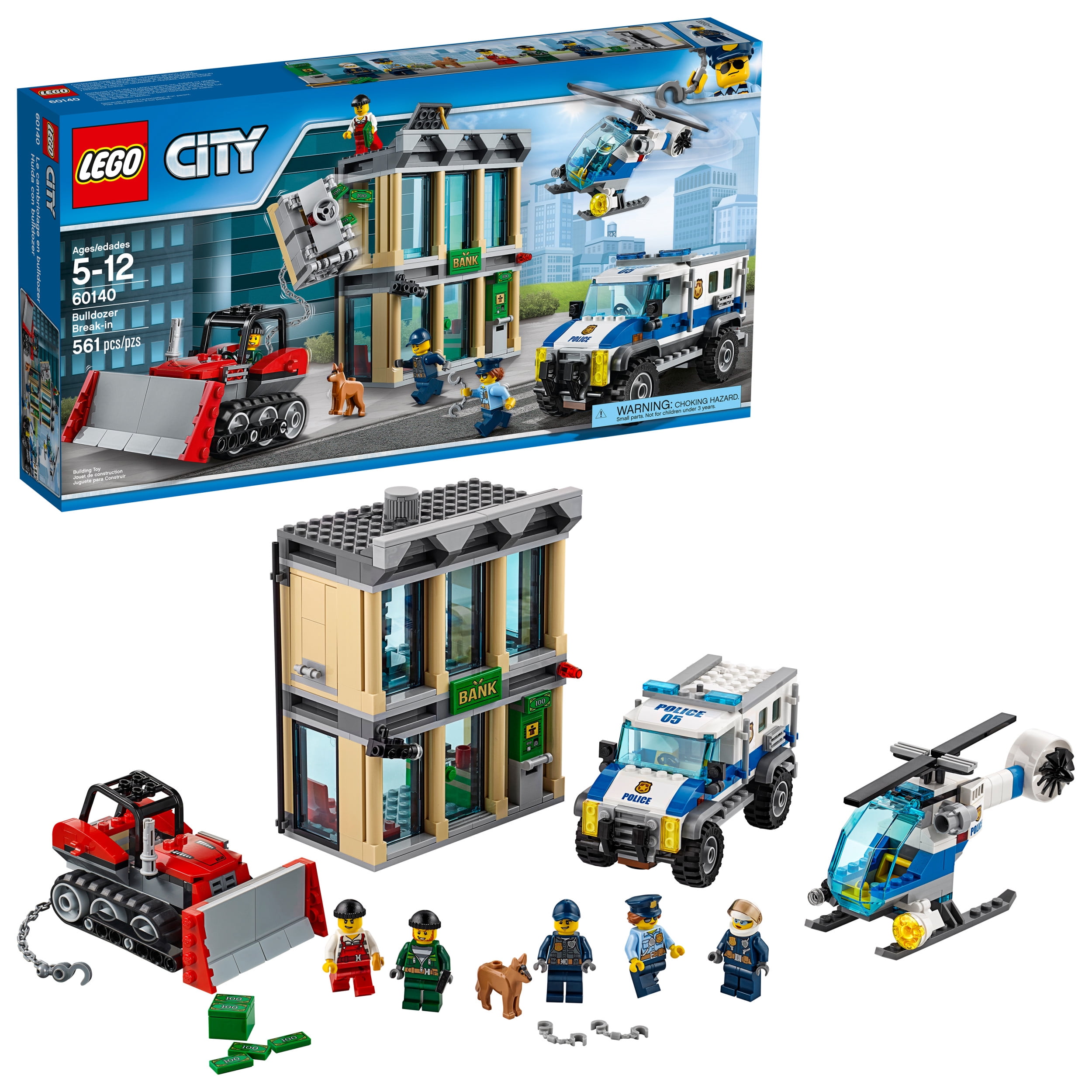 vinde Bytte syreindhold LEGO City Police Bulldozer Break-in 60140 (561 Pieces) - Walmart.com