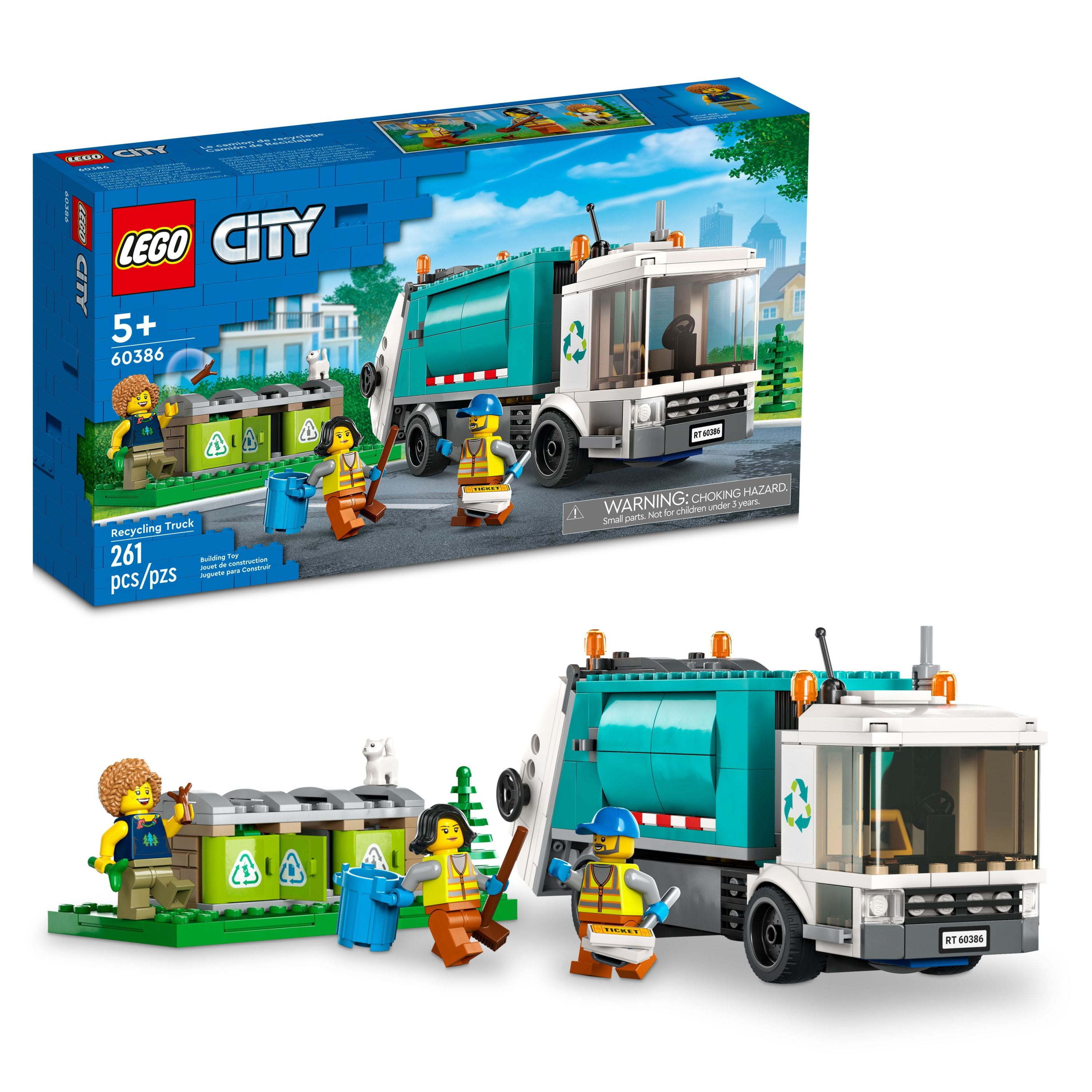 underjordisk beundre Uoverensstemmelse LEGO City Recycling Truck 60386, Toy Vehicle Set with 3 Sorting Bins, Gift  Idea for Kids 5 Plus Years Old, Educational Sustainable Living Series -  Walmart.com