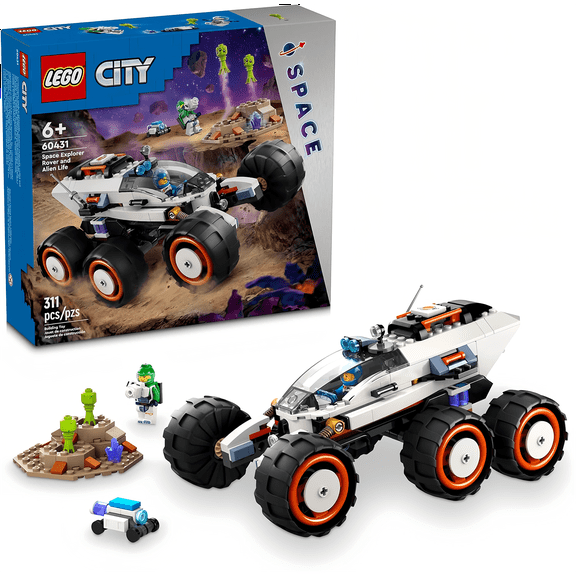LEGO City Space Explorer Rover & Alien Life 60431 Building Set | 311 Pieces | Astronaut Figures, Robot, Alien Life Playset