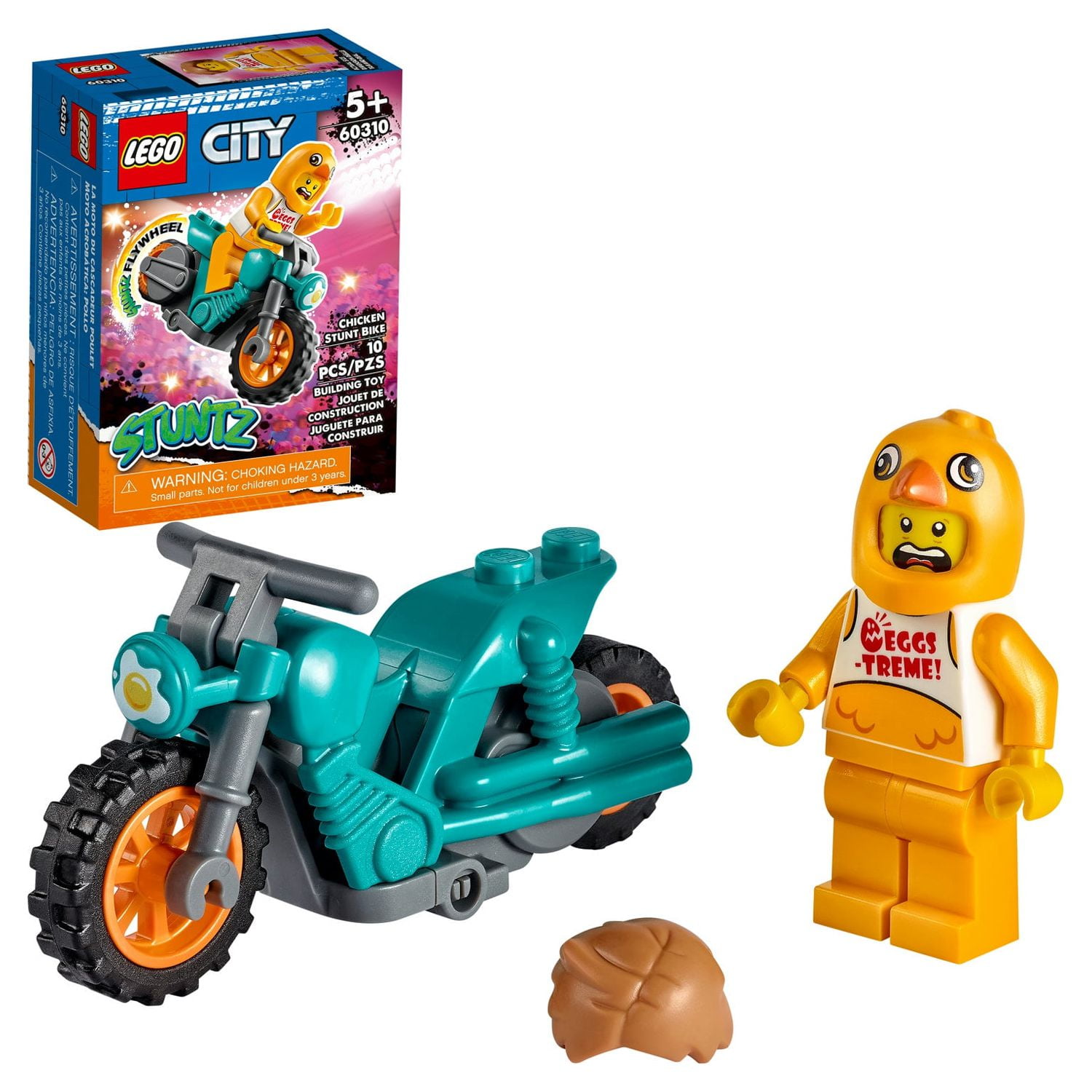 LEGO City Stuntz Chicken Stunt Bike 60310 Building Kit (10 Pieces)