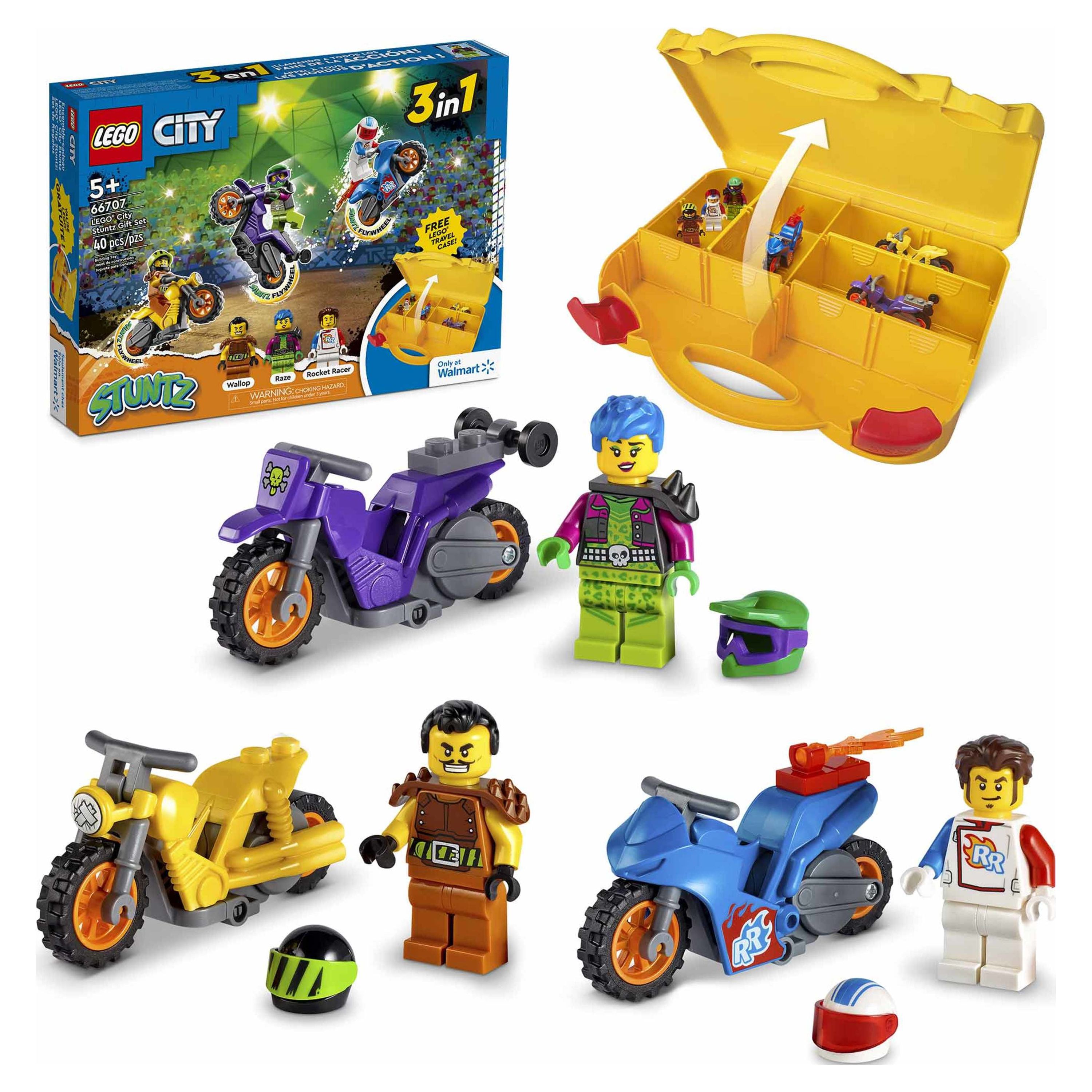 LEGO City Stuntz Value Set 3 Minifigures 3 Bikes and Carrying Case 66707 - image 1 of 16