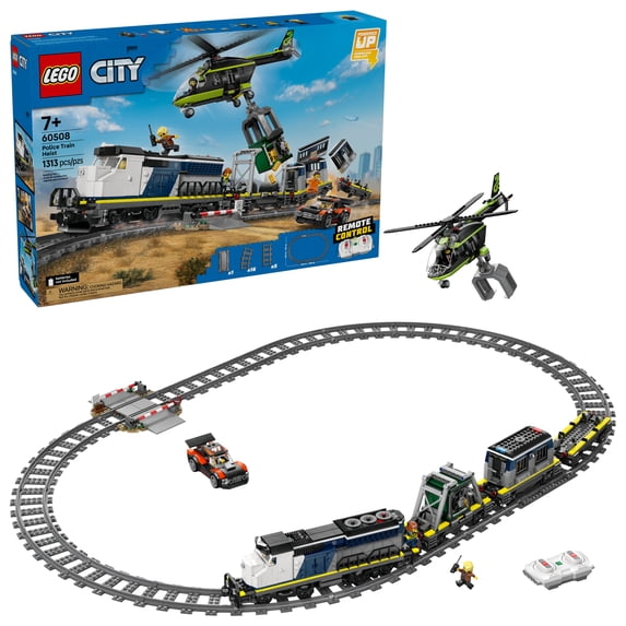 LEGO City Police Train Heist Building Toy - Train Set with Police Car Toy for Boys & Girls, Ages 7+ - Pretend Play Set for Kids - Gifts for Birthdays - 60508