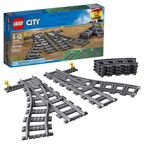 LEGO City Trains Switch Tracks 60238, 6 Pieces, Toy Train Track Extension Pack, Accessory Set