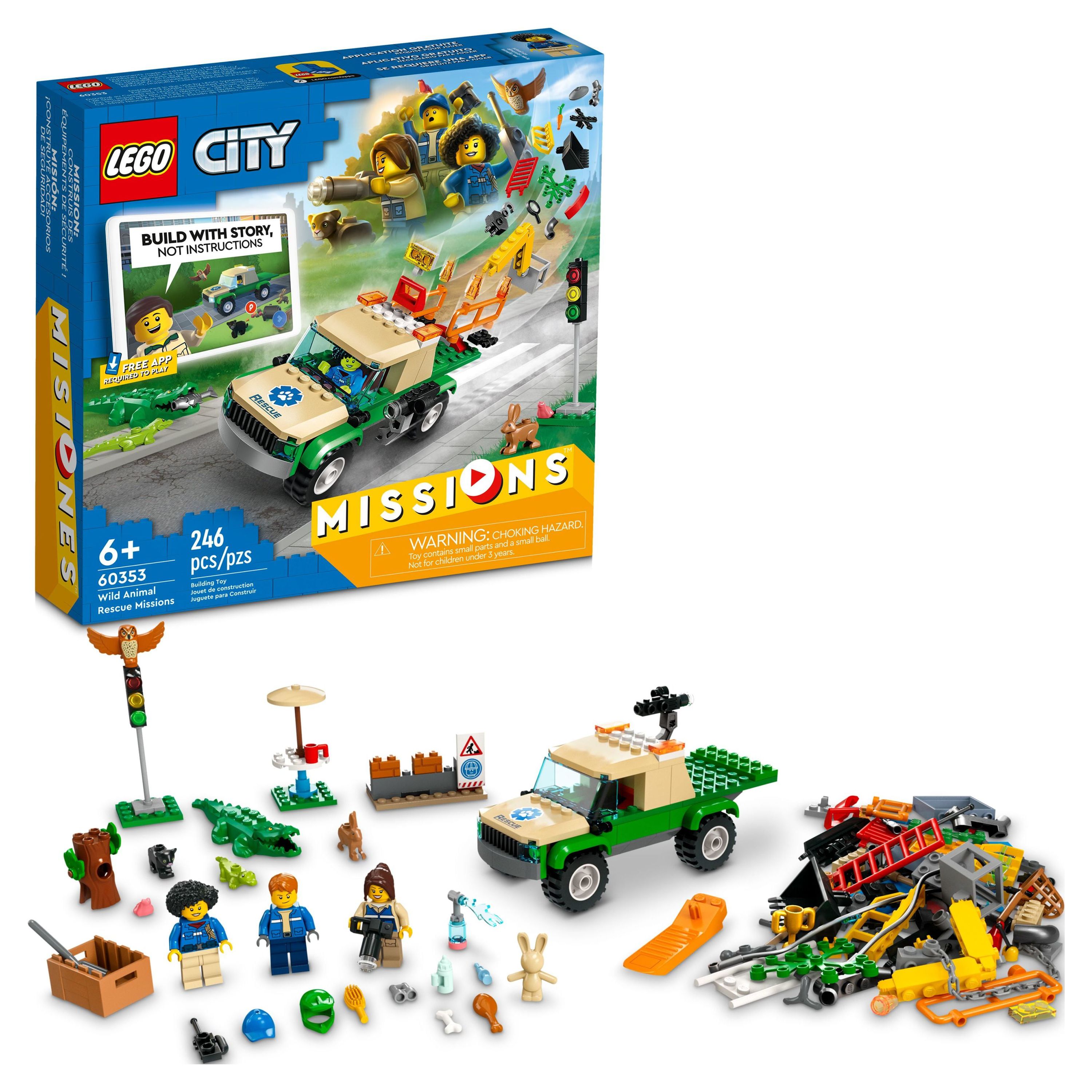 LEGO City Wild Animal Rescue Missions, 60353 with Truck Toy and Animals for  Kids, Interactive Digital Adventure Building Game with Bricks & 3  Minifigures - Walmart.com