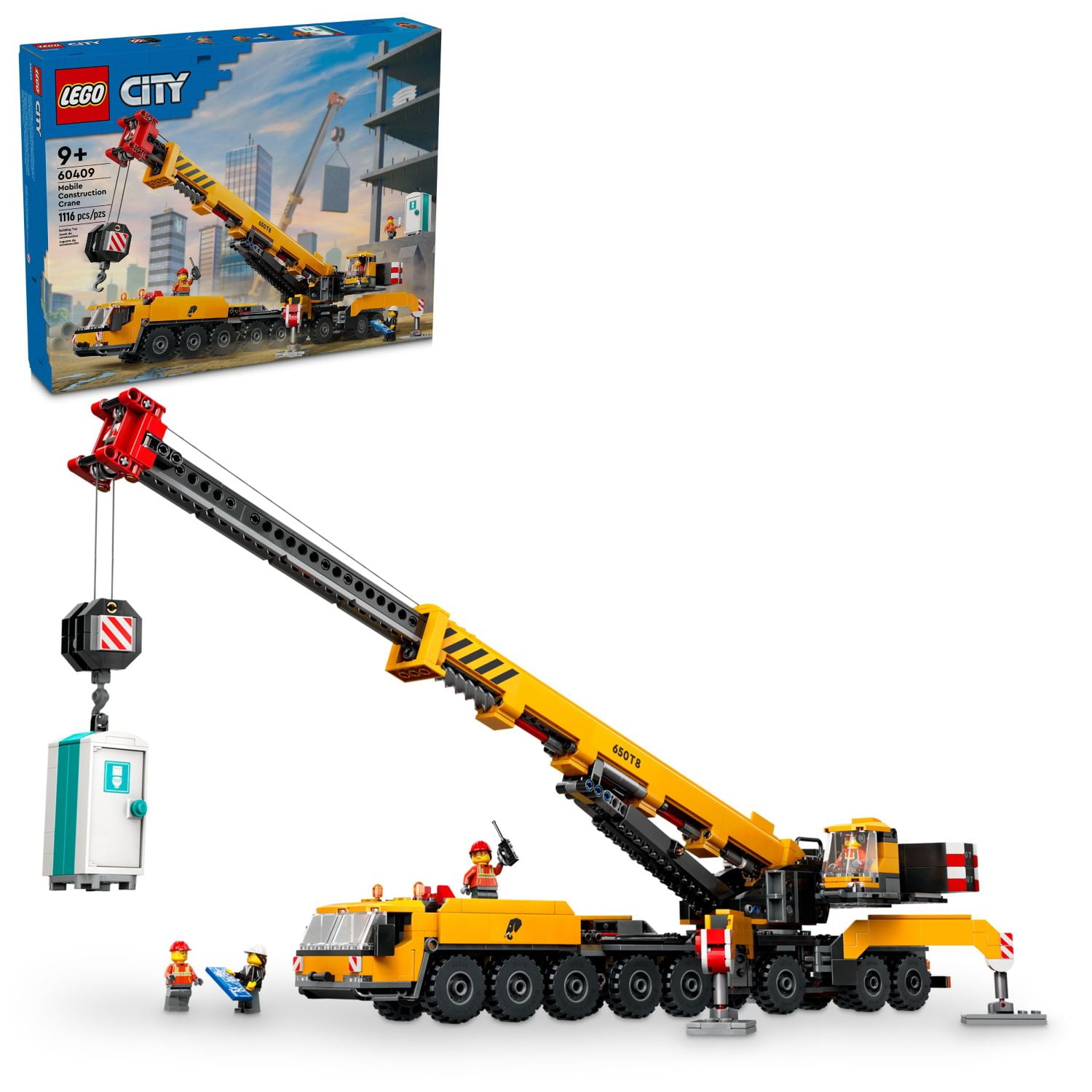 LEGO City Yellow Mobile Construction Crane Building Toy, Creative