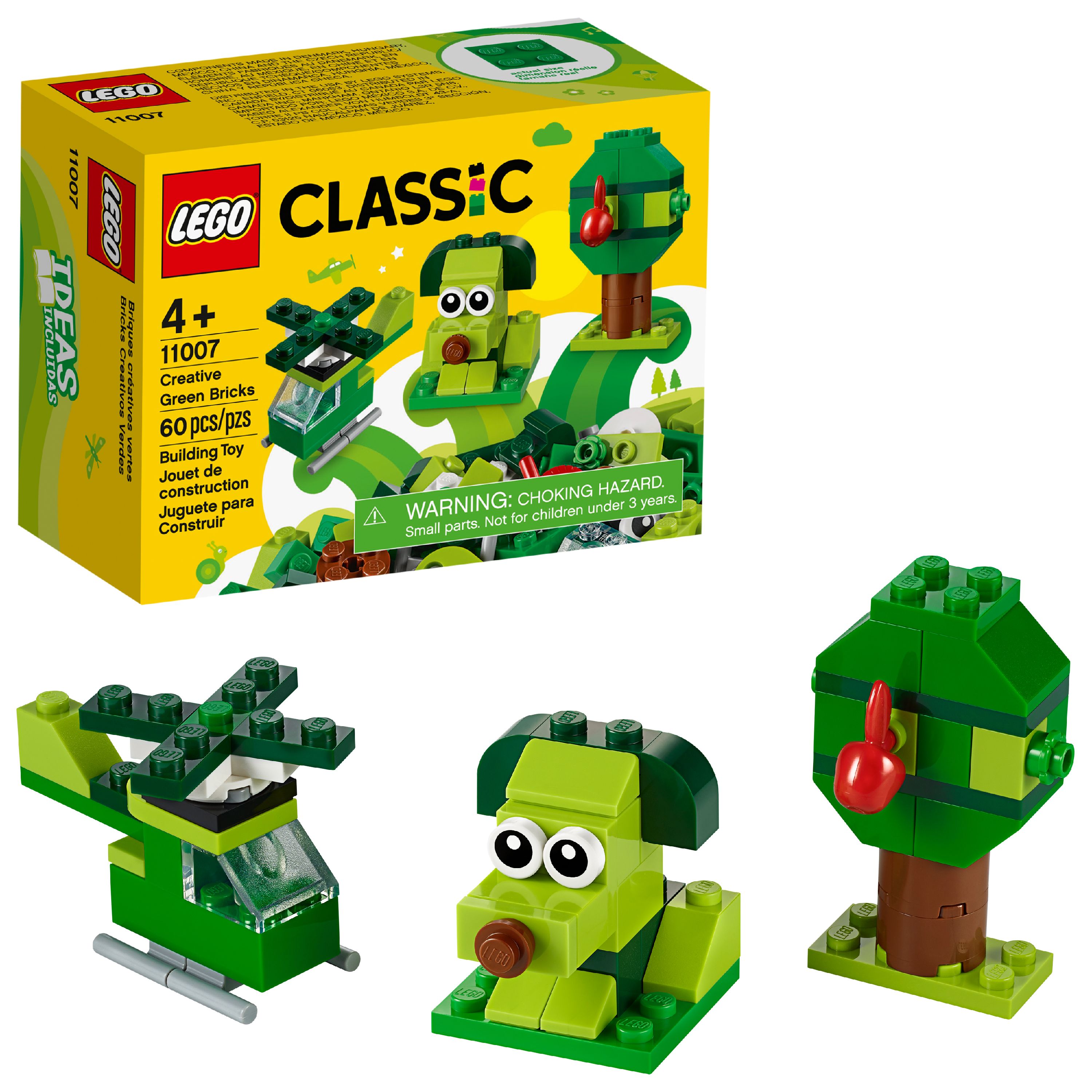 LEGO Classic Creative Green Bricks 11007 Building Kit to Inspire Imaginative Play (60 Pieces) - image 1 of 7