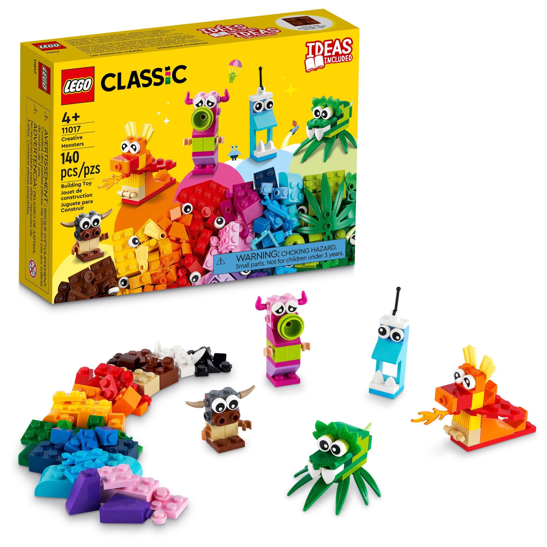LEGO Classic Creative Monsters 11017 Building Kit, Includes 5 Monster Toy Mini Build Ideas to Inspire Creative Play for Kids Ages 4 and Up, Children can Build and Be Inspired by LEGO Masters - image 1 of 8