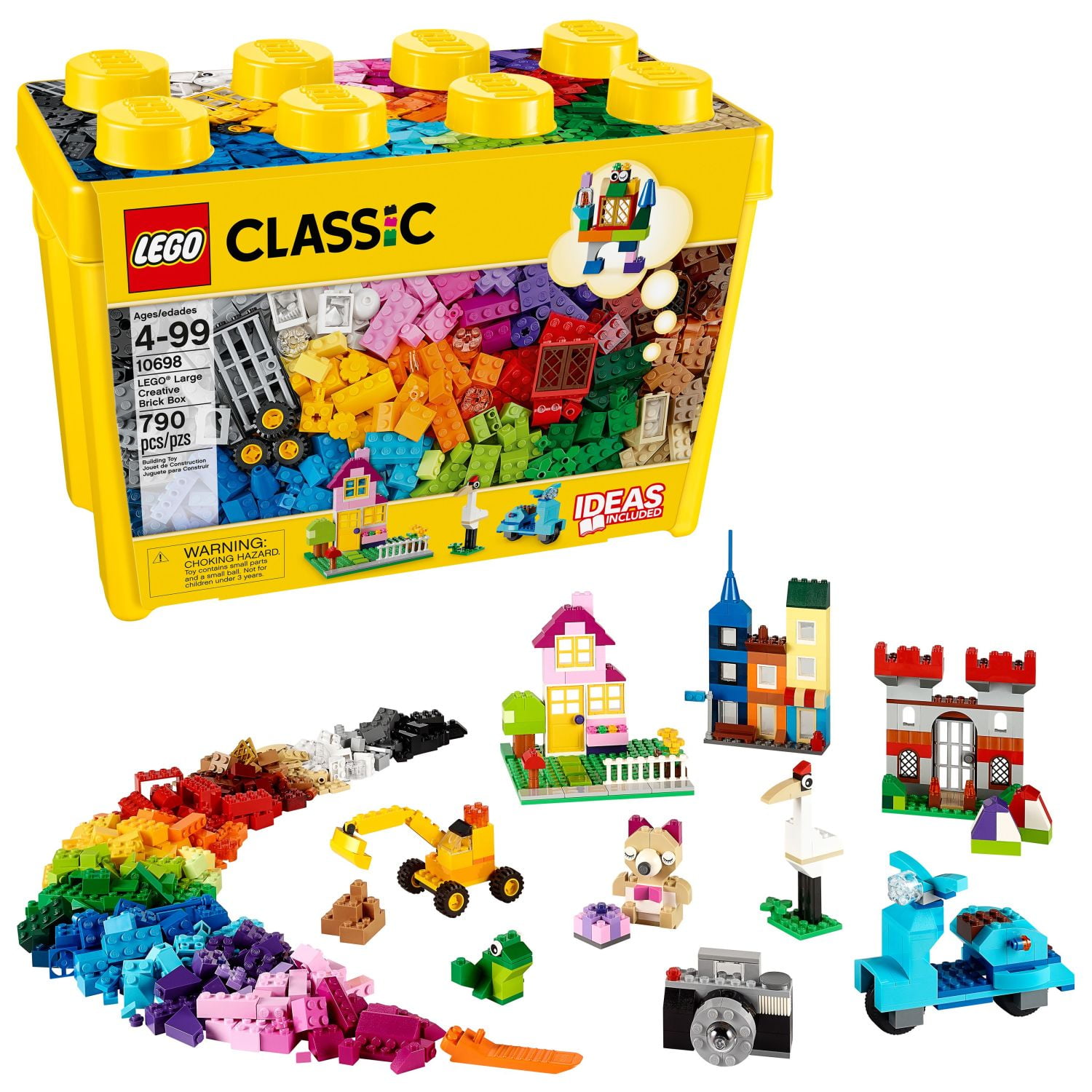 LEGO Classic Large Creative Brick Box 790 Piece Set for Kids 4 Toy Storage 10698 Walmart