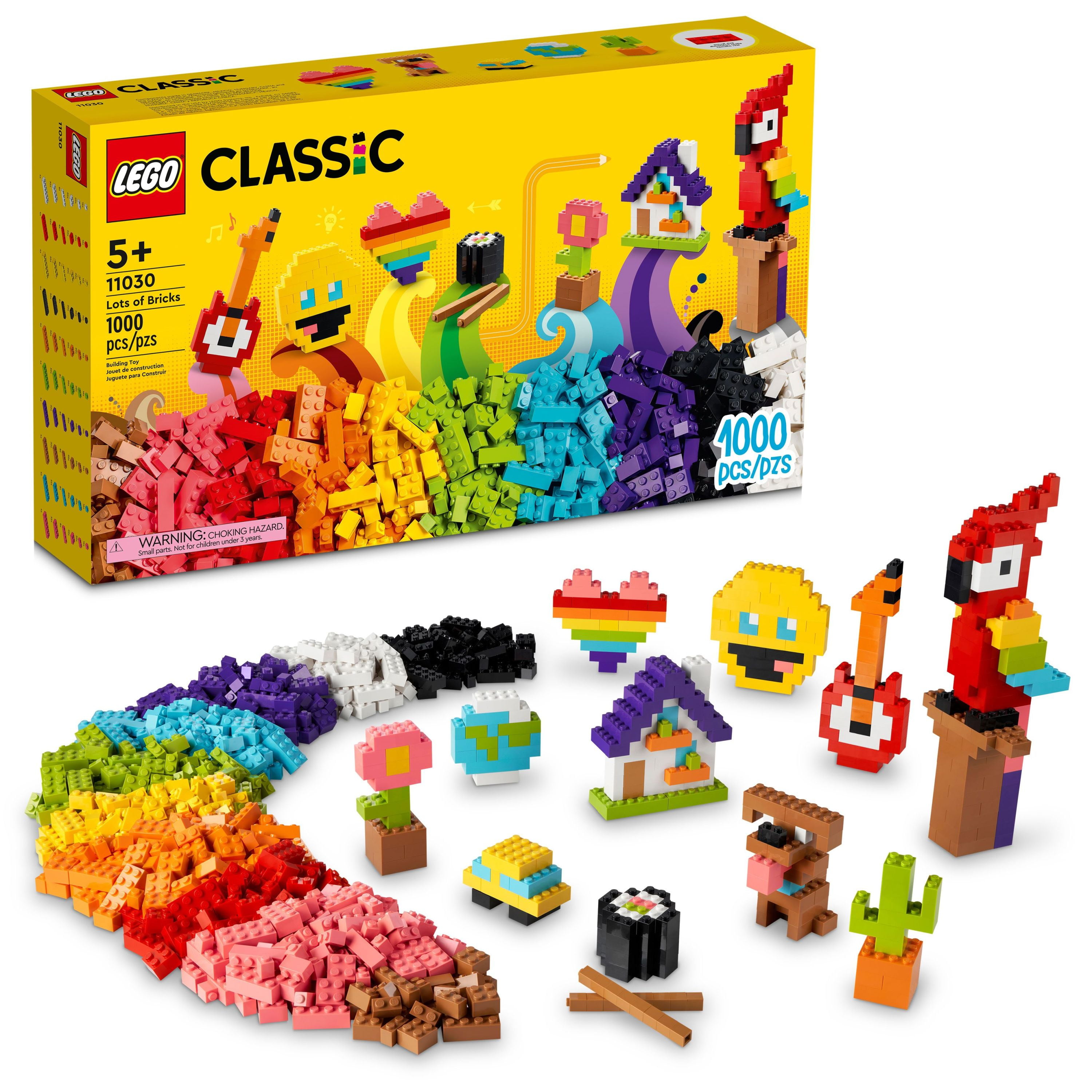  LEGO Classic Lots of Bricks Construction Toy Set 11030, Build a  Smiley Emoji, Parrot, Flowers & More, Creative Gift for Kids, Boys, Girls  Ages 5 Plus : Toys & Games