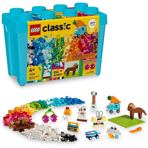 LEGO Classic Vibrant Creative Brick Box Building Blocks - Sensory & Learning Toys for Boys & Girls, Ages 4+ Years - Pretend Play Preschool Toys - Gift for Christmas - 11038