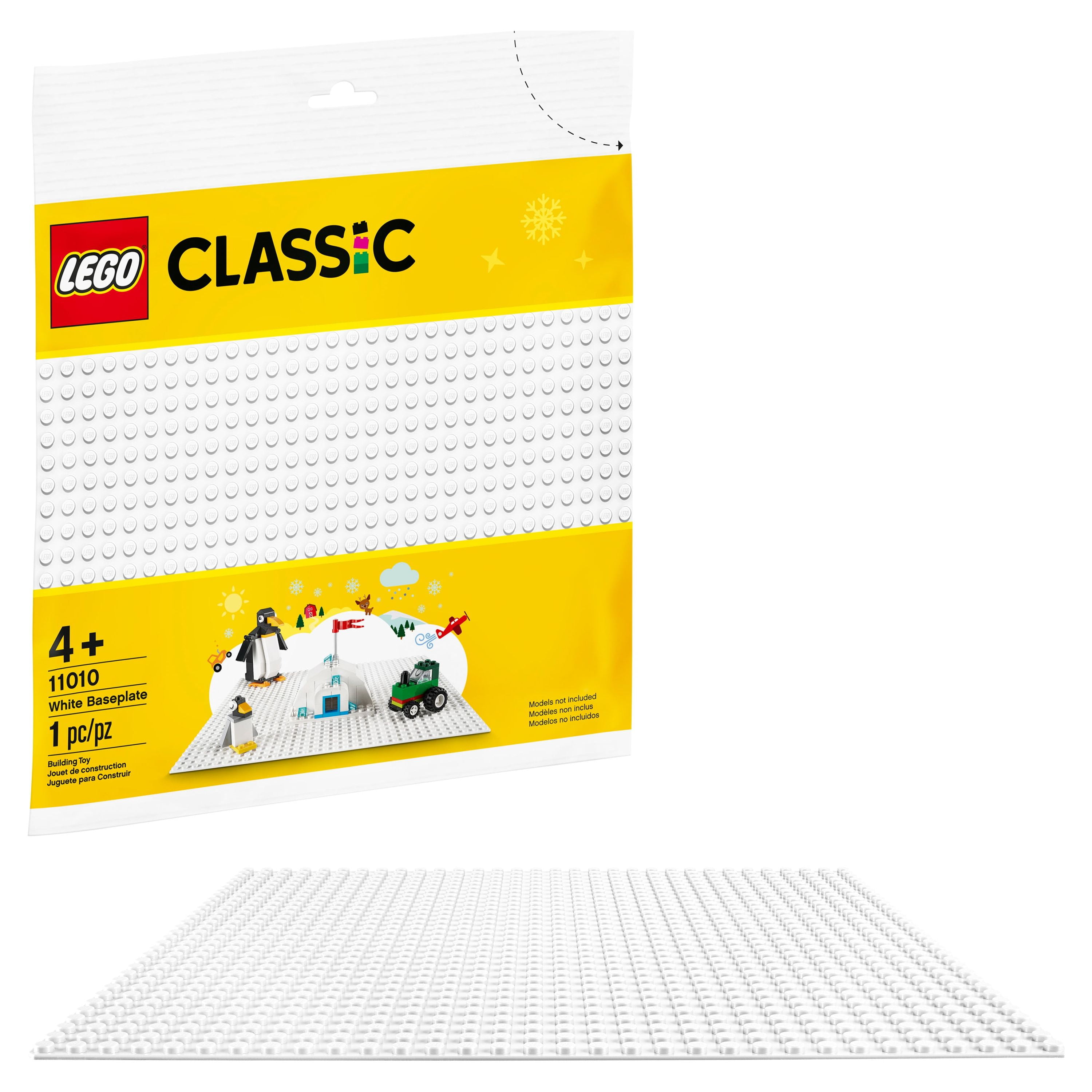 LEGO Classic White Baseplate 11010 Creative Toy for Kids, Great Open-Ended  Imaginative Play Builders (1 Piece)