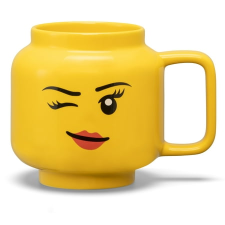Room Copenhagen - LEGO: Classic Yellow Minifigures Winking Girl Ceramic Mug, 17.9oz