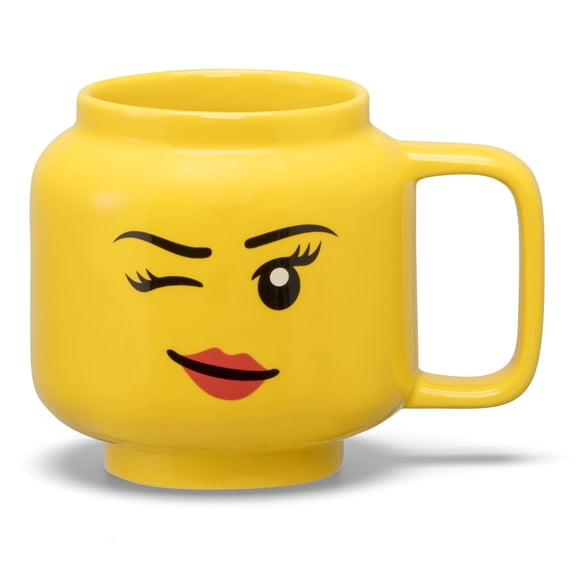 Room Copenhagen LEGO Ceramic Minifigure Head Mug, 8.6 oz, Winking Girl