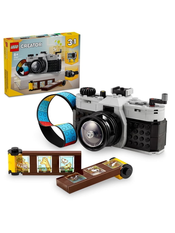 Creator 3 in 1 Retro Camera - Toy with 3 Building Options - Choose a Retro Camera, Retro Video Camera, or Retro TV - Creative Toy for Boys & Girls, Ages 8+ - Gift for Graduation - 31147