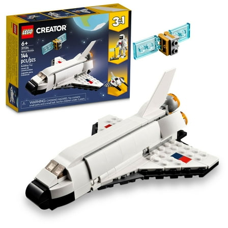 LEGO Creator 3 in 1 Space Shuttle Building Toy for Kids, Creative Gift Idea for Boys and Girls Ages 6 and Up, Build and Rebuild this Space Shuttle Toy into an Astronaut Figure or a Spaceship, 31134