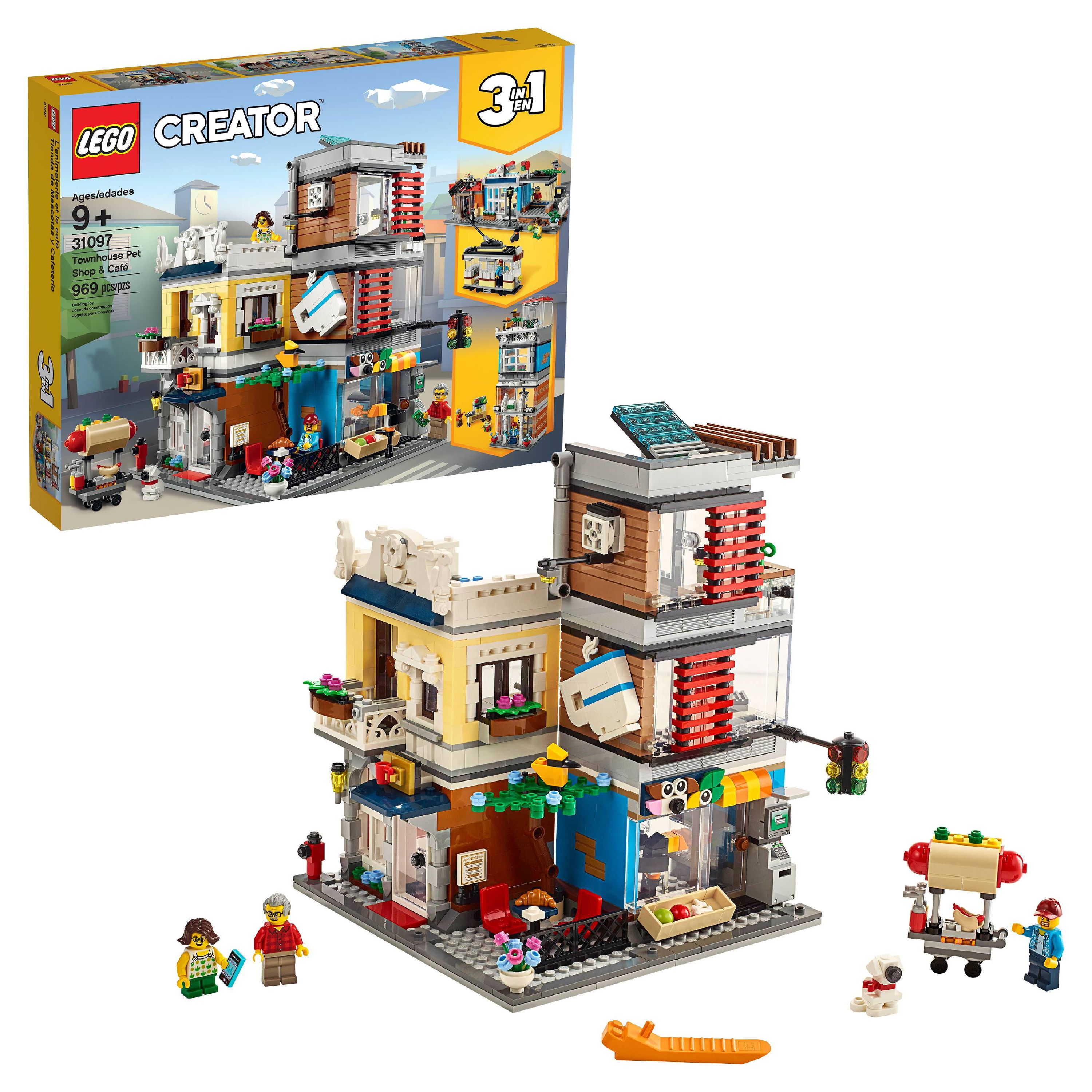 LEGO Creator 3-in-1 Townhouse Pet Shop & Cafe 31097 Store Building Set - image 1 of 8