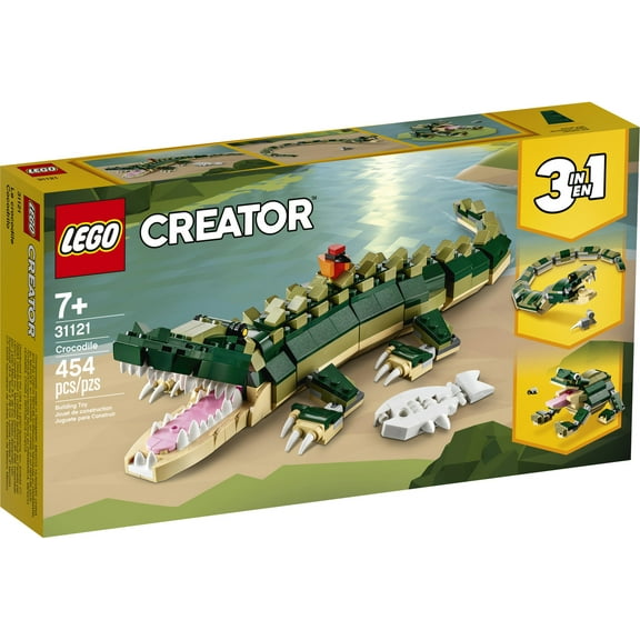 LEGO Creator 3in1 Crocodile 31121 Building Toy Featuring Wild Animal Toys for Kids (454 Pieces)