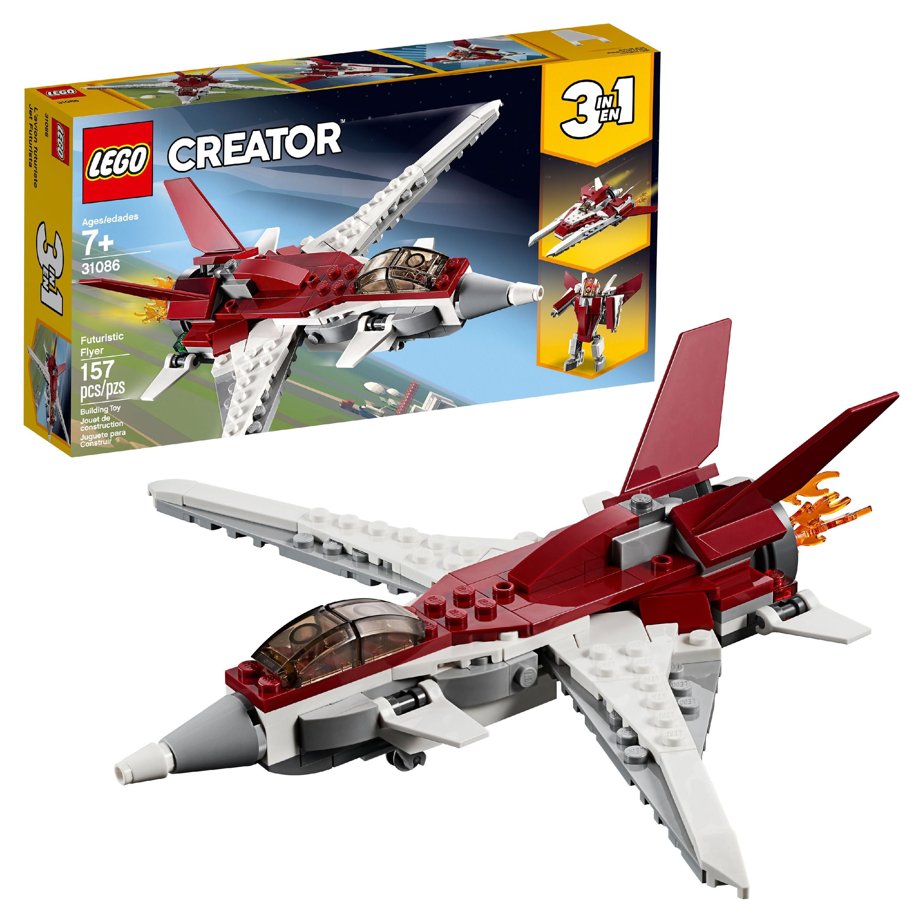 LEGO Creator 3in1 Futuristic Flyer STEM Jet Plane Building Set