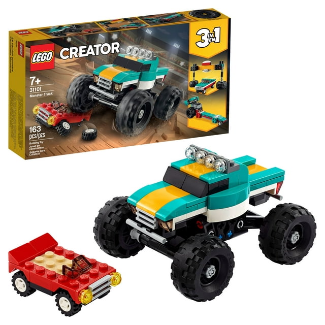 LEGO Creator 3in1 Monster Truck Toy 31101 Cool Building Kit for Kids (163 Pieces)